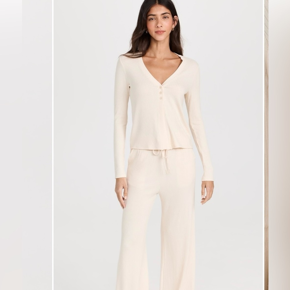 Beyond Yoga well traveled wide leg pant and cardigan set